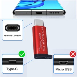 Generic Data Blocker, USB A to C & USB C to C (4-Pack), Protect Against Juice Jacking, 100% Guaranteed Prevent Hacker Attack, Support Safe Fast Charging up to 20V/4A
