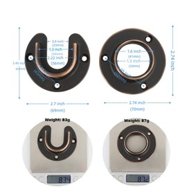Soporte para barra de clóset, paquete de 4 unidades de metal resistente, soporte de extremo de barra de 1-1/4 pulgadas para cortina de ducha de clóset, enchufe de poste de clóset (bronce aceitado)