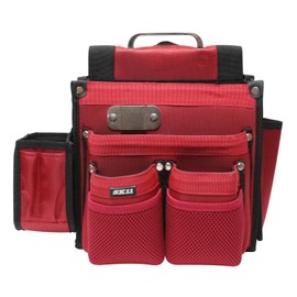 SK11 Takumi Temporary Frame Carpenter Nail Bag with Ink Box Pocket, Large, Reinforced Bottom, Inside Pocket, Chisel Holder, Red SC-11