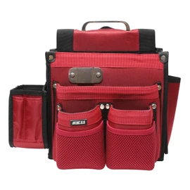 SK11 Takumi Temporary Frame Carpenter Nail Bag with Ink Box Pocket, Large, Reinforced Bottom, Inside Pocket, Chisel Holder, Red SC-11
