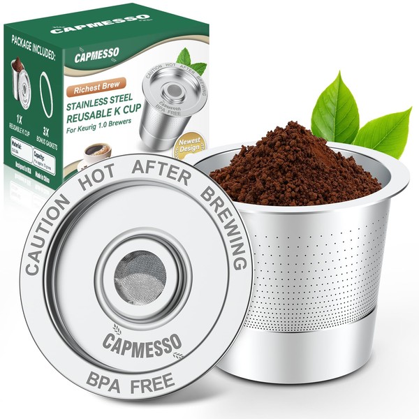 CAPMESSO Reusable K Cups for Keurig 1.0: Stainless Steel Coffee