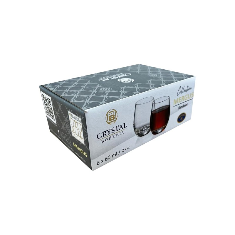 Bohemia Crystalite 2S180060 Mergus, Juego de 6 Tequileros de 60