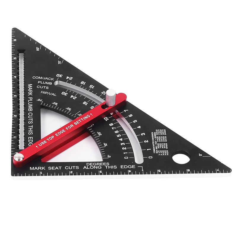 Woodworking Triangle Ruler Aluminum Alloy Accurate Laser Scale Triangle Ruler