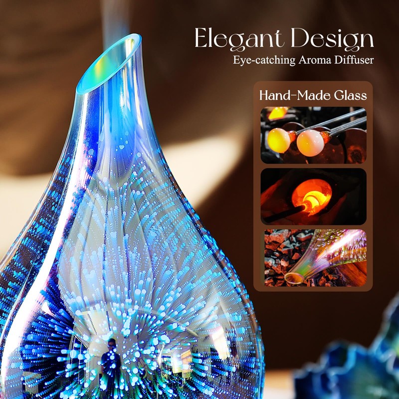 Porseme 280ml Essential Oil Diffuser, Aroma Ultrasonic Humidifier with Remote