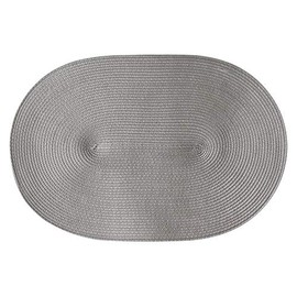 Continenta Catering Quality Oval Shape Braided Placemats, Placemats, Place Mats, Table Mats, 45 x 31 cm Available in Various Colours and Packs by Danto®, Plastic, grey, Quantity: 1 Piece