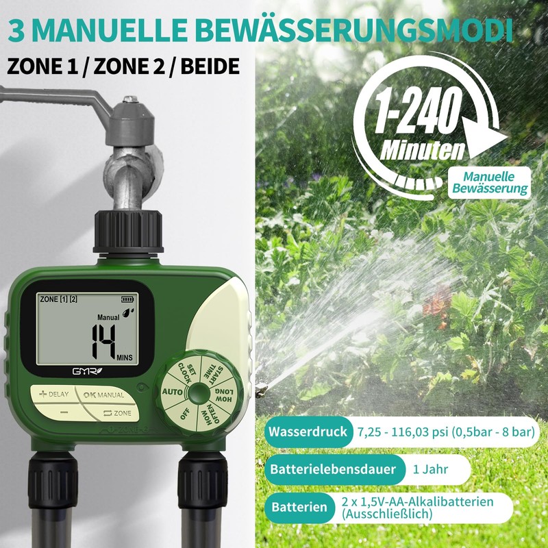 GMR Irrigation Computer, Garden Irrigation System, Garden Hose Irrigation Timer