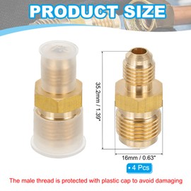 PATIKIL 1/4 Inch Male Flare x 3/8 Inch Male Flare Connector, 4Pcs SAE 45 Degree Brass Adapter Reducing Union Tube Coupler Pipe Fitting for Air Gas Line Refrigeration HVAC