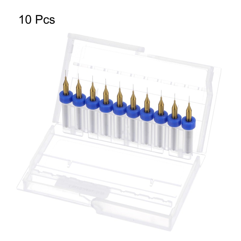 QUARKZMAN 10 Pieces PCB Drill Bits 1/8 Inch Shank 0.2