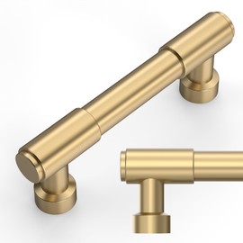 Amerdeco 10 Pack Champagne Bronze Cabinet Pulls 3 Inch(76mm) Hole Center Drawer Pulls Cabinet Hardware Kitchen Cabinet Handles for Bathroom ZH0075