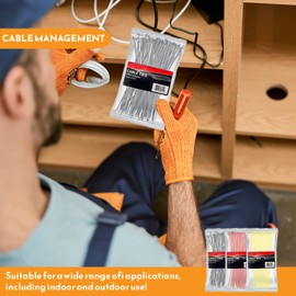 Xtremeauto Cable Ties 100 Pack Zip Ties - Heavy Duty Zip Tie Pack, Nylon Cable-Ties, Strong Self-Locking Cable Tie Wire Ties, Perfect for Home, Garden, Office, Mechanics & DIY (200mm x 2.5mm, Black)