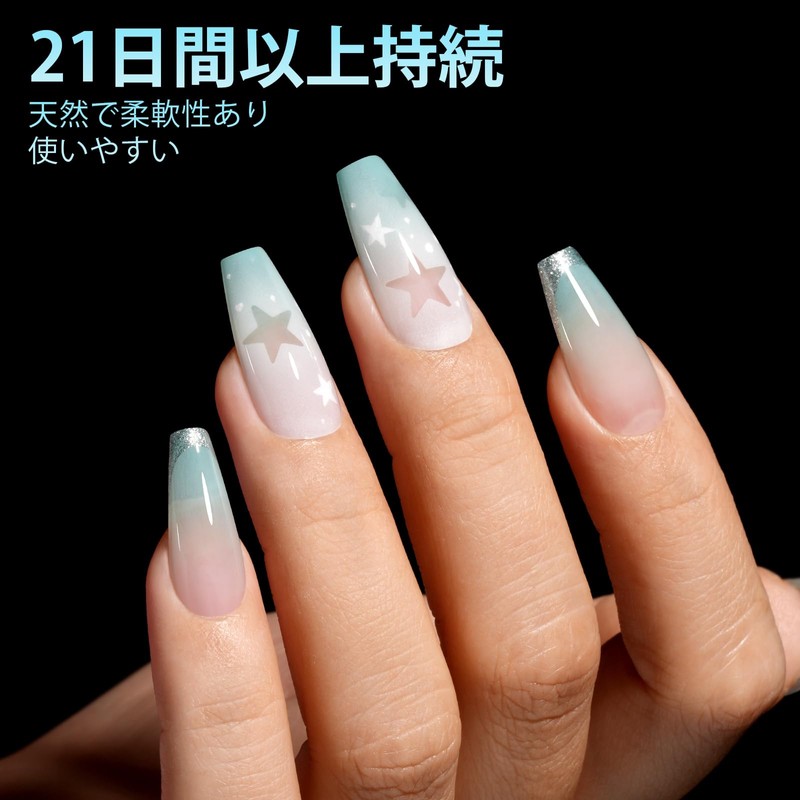 TOMICCA Nail Tips 360pcs Sanded Nail Tips 15 Sizes Medium