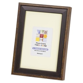 Nakabayashi F-TMS-111-DBR Two-Tone Photo Frame, L/Mini Dark Brown