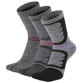 Women's Tabi Socks Flip Flop Big Two Toe Split Cushion Athletic Hiking Terry Crew Cushioned Athletic Cotton for Men Unisex 3 Pairs