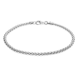 Queenberry Sterling Silver Popcorn Chain Bracelet for European Bead Charms, 8 Inches