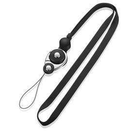 Drawhert Smartphone Strap, Mobile Strap, Neck Hanging, 2 Colors, Black/Dark Blue, Easy to Put on and Take Off, Fall Prevention, Shoulder Strap, Anti-Slip, Adjustable Length, Multifunctional Design