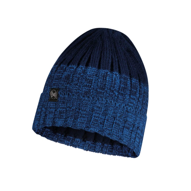 Buff Unisex Knitted Fleece Lined Beanie Hat - Night Blue