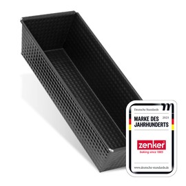 Zenker Z6514 Kastenform, Königskuchenform mit Antihaftbeschichtung, hochwertige Backform in schwarz (Kuchenform: ca.305x115x70 mm), Menge: 1 Stück