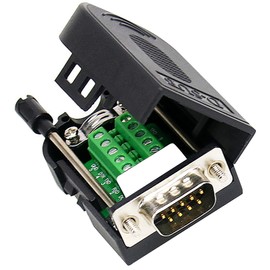 tunghey 2 Pack DB9 Breakout Connector,DB9 Solderless RS232 D-SUB Male Serial Adapters 9-Pin Port White Adapter to Terminal Connector Signal Module with case (Male)