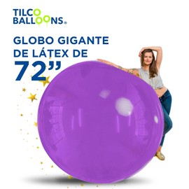TILCO BALLOONS | Globo Gigante Color Morado 72 pulgadas - Listos para Inflar con Aire, Helio o Llenar con Agua | Para Decorar Eventos, Fiestas, Cumpleaños