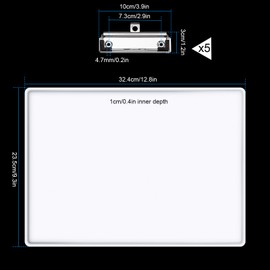 A4 Letter Size Clipboard Epoxy Resin DIY Casting Soft Silicone Molds + 5 Stainless Steel Low-Profile Clips, Retractable Hanging Hole Write Pad Draw Board Document Holder School Office Business