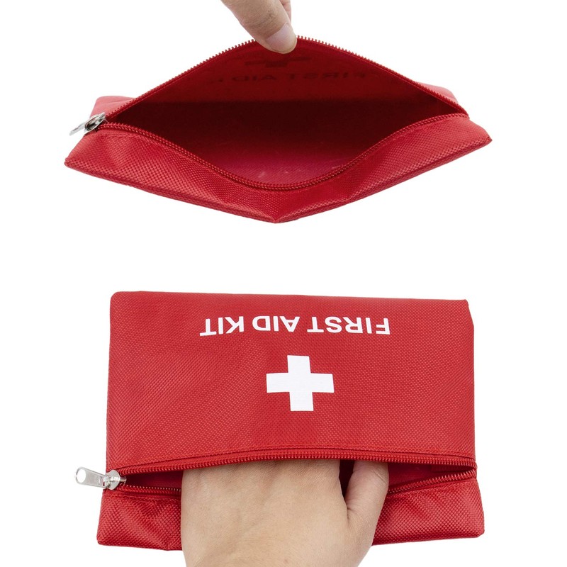 AUEAR, 5 Pack First Aid Kit Empty Pouch Bag Red