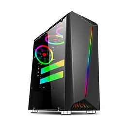 Bgears b-Vigor RGB Mid Tower with Front RGB Light and Side Tempered Glass (Fan Sold Separately))