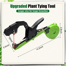 Bettoor Plant Tying Machine, Lightweight Plant Tape Gun Tool to Tie Up Vine Quickly, Suitable for All Kinds of Vegetable Plants with 10000pcs Staples 20 Rolls Tape