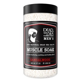 Dead Sea Collection Bath Salts for Men with Sandalwood Oil - Muscle Recovery Bath Soak – Mens Pure Dead Sea Salt for Soothing and Relaxing - 37 Oz