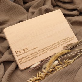 VmG-Store Breakfast Board 23.5 x 15 cm Chopping Board with Laser Engraving as a Gift for Mother's Day Father's Day Birthday Wooden Bread Board with Saying (03 Papa Duden)