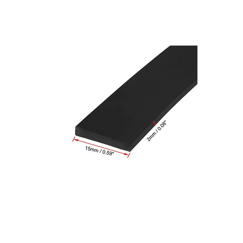 sourcing map Rubber Seal Rubber Strip Solid Rectangle 15mm Wide,