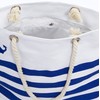 Leisureland Waterproof Canvas Rope Handle Beach Tote Bag (Anchor Royal