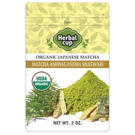 Herbal Cup Tea Organic Japanese Matcha Ashwagandha Shatavari, 2oz