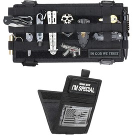 WYNEX Car Sun Visor Organizer Molle Panel, Tactical Car Visor Cover with Elastic Webbing Slots, Vehicle Visor Holder Detached with Card Pouch, Compatible with Most Cars, SUVs, F-150s, Jeeps