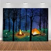 CHAIYA Enchanted Forest Camping Backdrop Forest Night Scene Photography Background