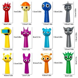 JISRKP 12Pcs S-prunki, S-prunki Toys, S-prunki Figures, Colorful Toy Figures for Kids, Safe, Durable, And Fun, S-prunki Birthday Decorations Gifts for Girls, Boys And S-Prunki Games Fan