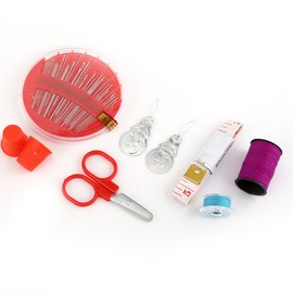 Accesorios de Kit de Costura Medida Grifo Tijeras Thimble Hilo Aguja Conjunto de Bricolaje Use Herramientas de Reparación para Emergencias de Viaje en Hogar,Thread