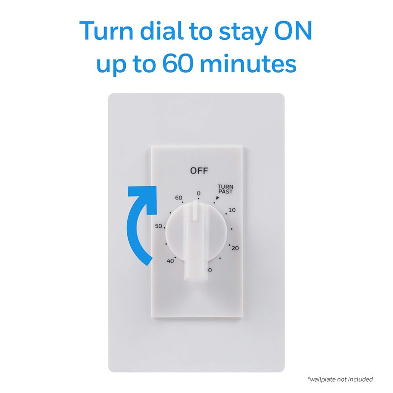 UltraPro 60-Minute In-Wall Spring Wound Countdown Timer Switch, Mechanical Timer