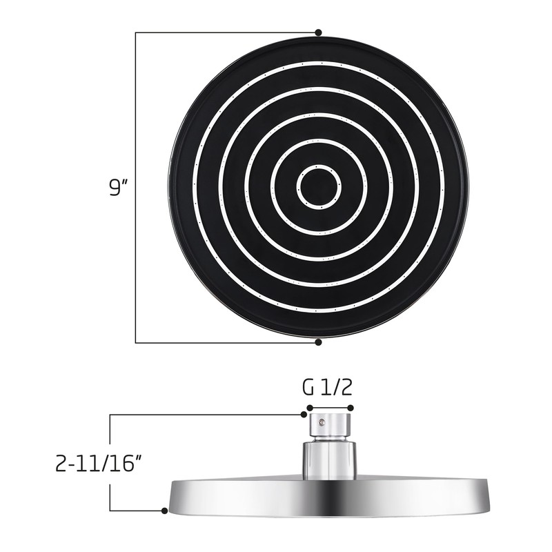 KES Rainfall Shower Head Rain Shower Head 9 inch Overhead