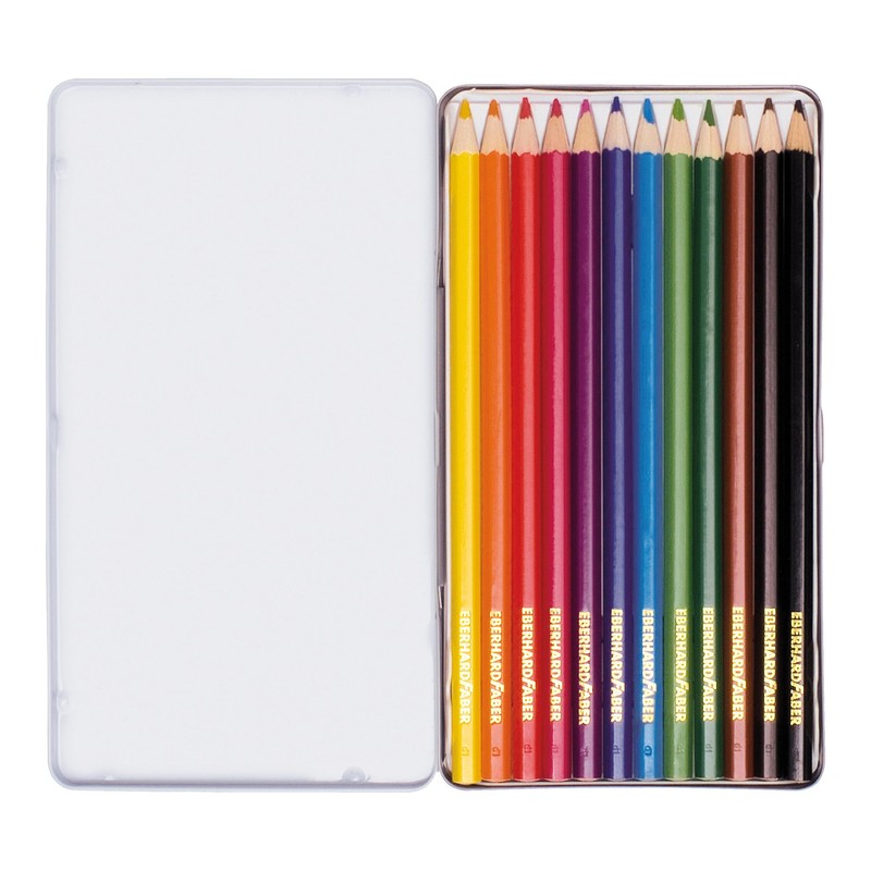 Eberhard Faber 514813 – Hexagonal Coloured Pencils Tin of 12