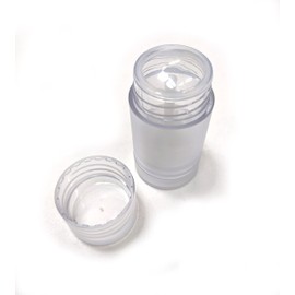 Empty Deodorant Container - 6g (0.2 oz) Bottom-Fill Cylinder, Twist-Up, 7 Recyclable Plastic (AS) (6-Pack, Matte Clear)