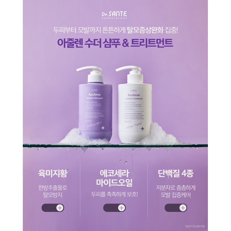 Sante Azulene Soother Shampoo + Treatment Set Stick (5mlx10ea) Relieves