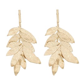 Leaf Cluster Earrings, Gold Leaf Chandelier Dangle Earrings for Women, Bohemian Tree Leaf Earrings, Multi-layer Leaf Statement Earrings Boho Jewelry, Golden Leaf Cluster Drop Earrings