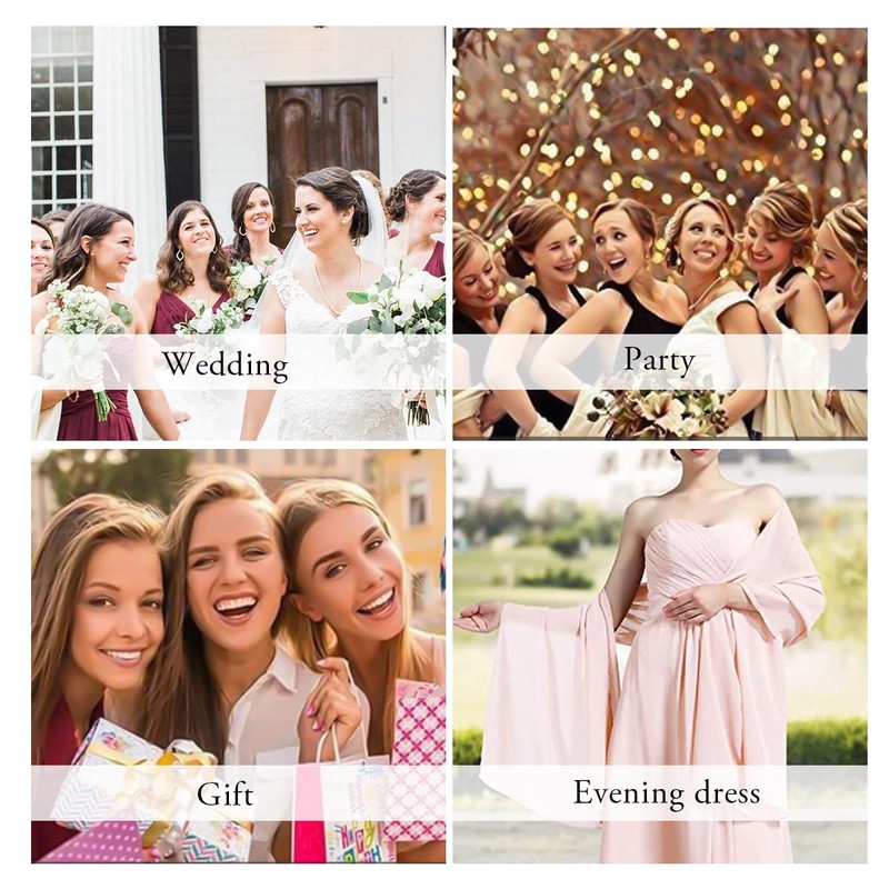 LumiSyne Women's Silky Satin Scarf and Wrap for Evening Dresses