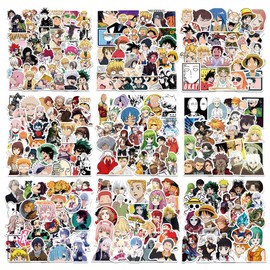 Yuyul 300 Pcs Anime Stickers Pack, Mixed Anime Vinyl Waterproof Stickers Decals for Laptop, Luggage, Skateboard, Car, Travel Suitcase, Water Bottles, Gift for Adults, Teens