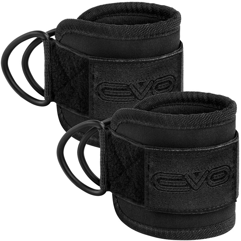 EVO Fitness PAIR Ankle Straps For Cable machines, Padded Cable