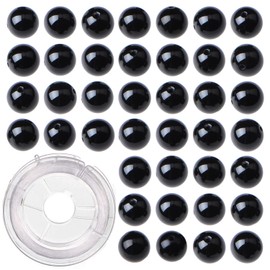 6mm 200pcs Natural Black Onyx Gemstone Round Loose Beads for Jewelry Making with Crystal Stretch Cord