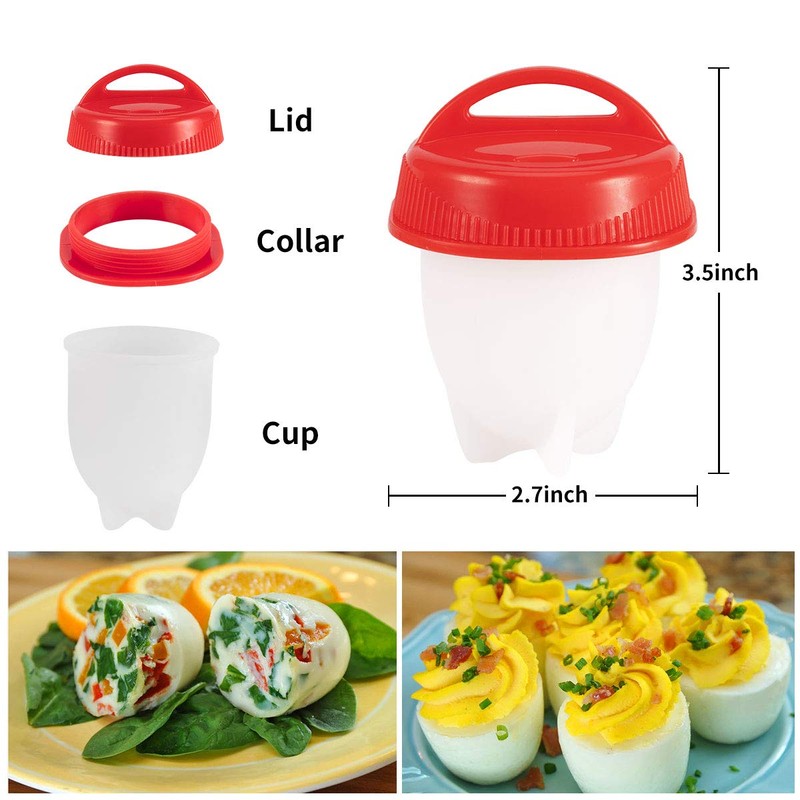 Silicone Egg Cooker, Hard Boiled Egg Maker 6 Pieces Silicone