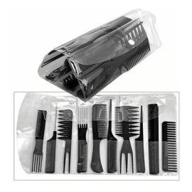 Launer 10 Unids/set Peluquería Peine Conjunto Profesional + Capa