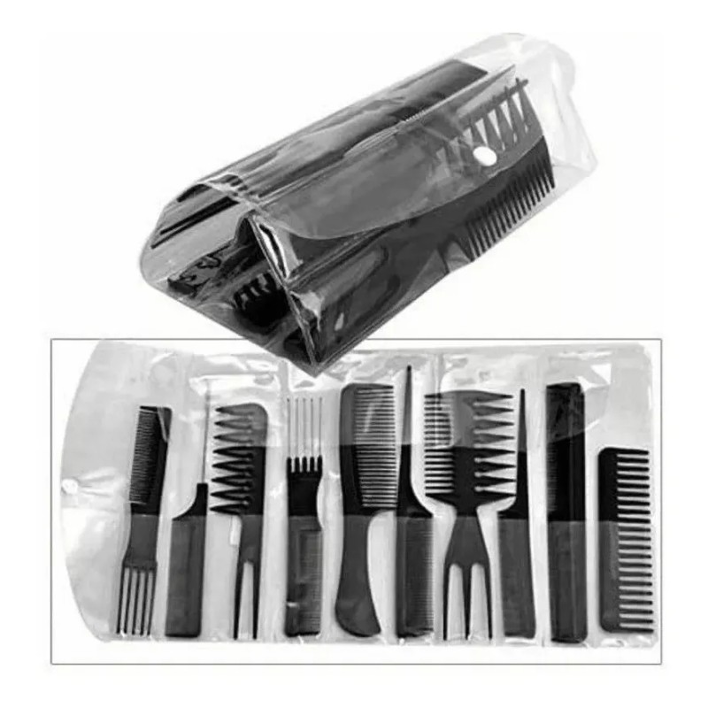 Launer 10 Unids/set Peluquería Peine Conjunto Profesional + Capa