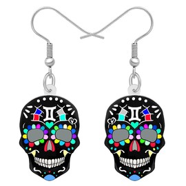 LONYOO Acrylic Zodiac Sign Earrings Dangle Jewellery Anime Animals 12 Constellation Earrings Gifts for Women Girls Bestie Charms, Acrylic, No Gemstone